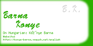 barna konye business card